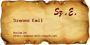 Szenes Emil névjegykártya